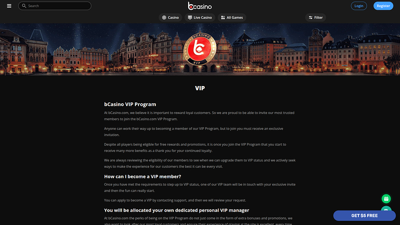 Bcasino Desktop VIP Program