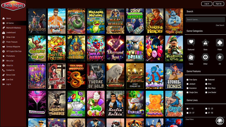 Bella Vegas Casino Desktop Games