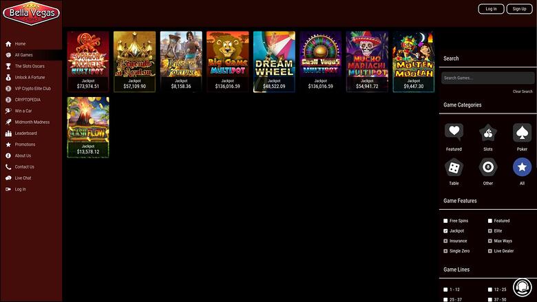 Bella Vegas Casino Desktop Jackpot
