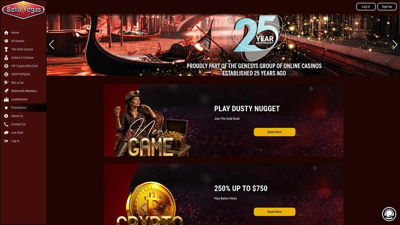 Bella Vegas Casino Desktop Promotions