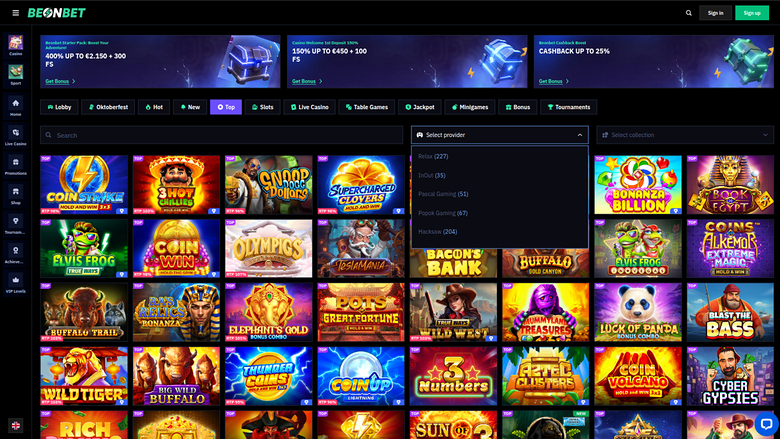 Beonbet Casino Desktop Game Developers