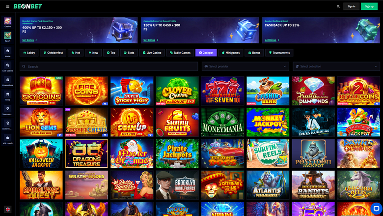 Beonbet Casino Desktop Jackpot