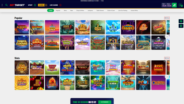 Bet Target Casino Games Desktop