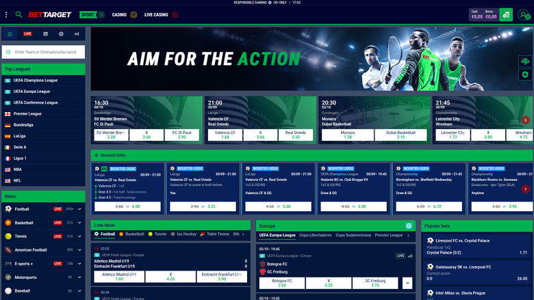 Bet Target Casino Sports Desktop