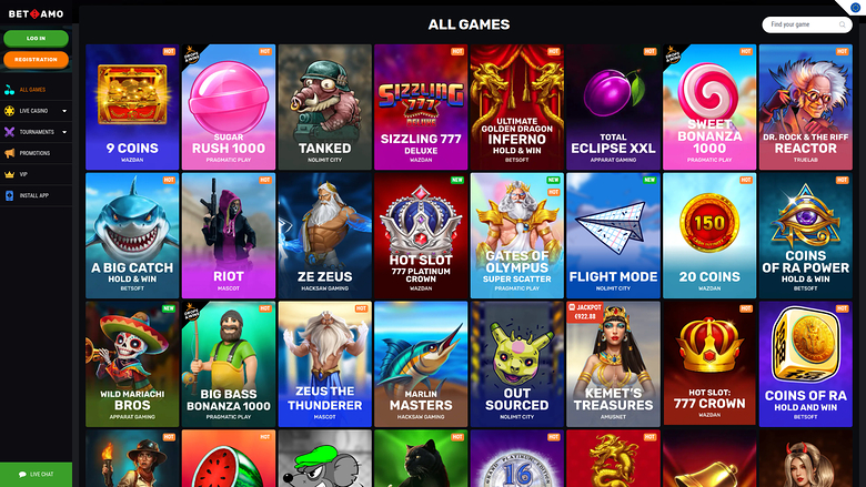Betamo Casino Desktop Games