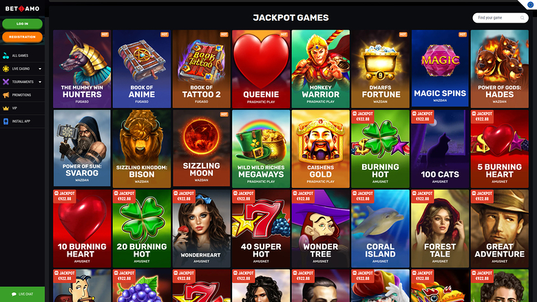 Betamo Casino Desktop Jackpot