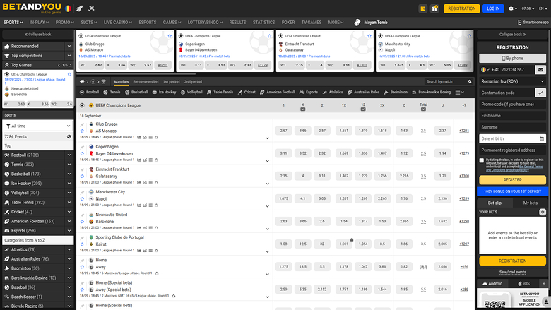 Betandyou Casino Desktop Sports