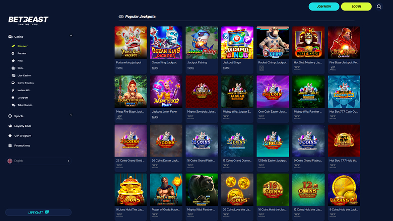 BetBeast Desktop Jackpot