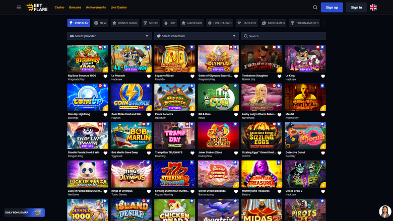 Betflare Casino Desktop Games