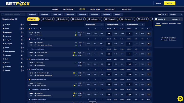 BetFoxxx Casino Desktop Sports