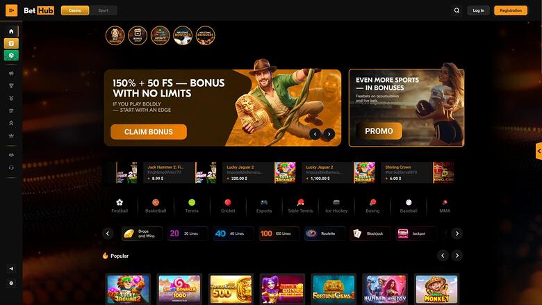 BetHub Casino homepage
