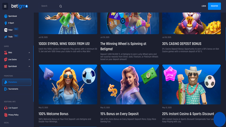 Promotions screenshot of Betigma Casino for Desktop
