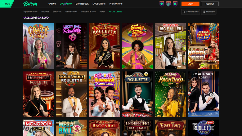 Betinia Casino Desktop Live Dealer