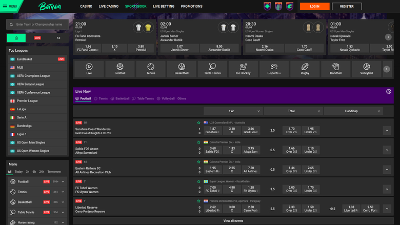 Betinia Casino Desktop Sports
