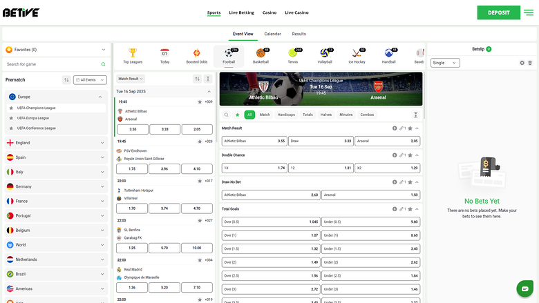 Beitve Casino Desktop Sports