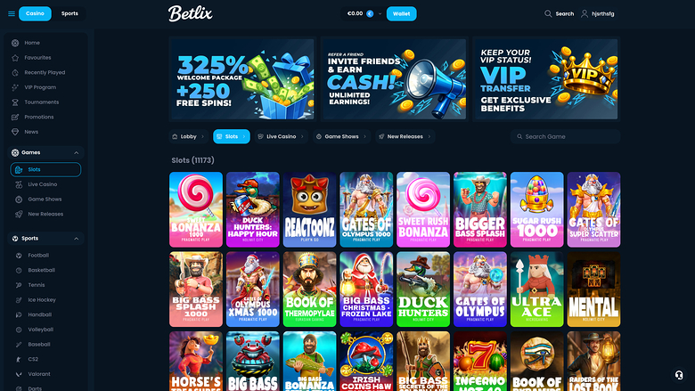 Betlix Casino Desktop Games