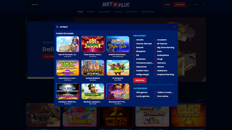 BetNFlix Desktop Jackpot