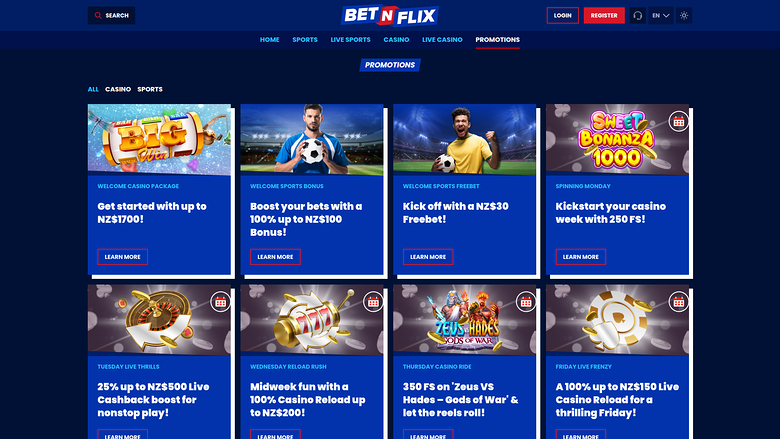 BetNFlix Desktop Promotions