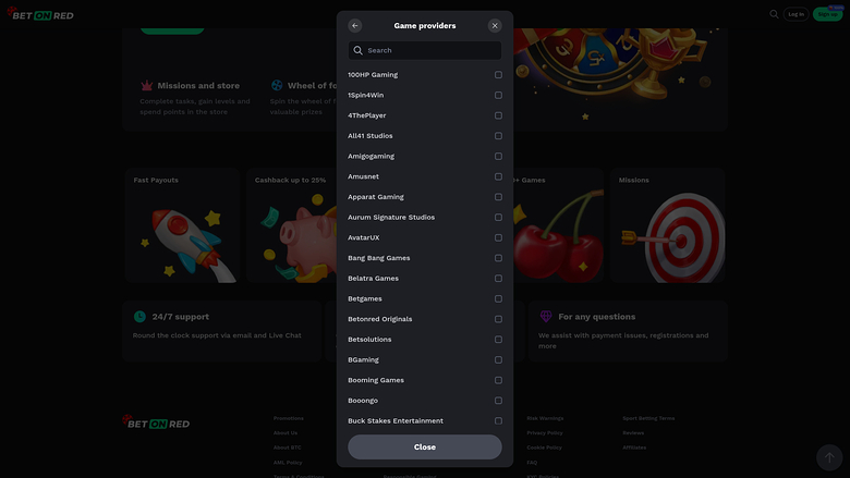 BetOnRed Casino Desktop Game Developers