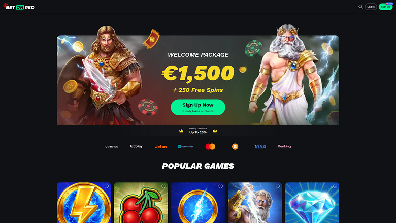 BetOnRed Casino Desktop Homepage