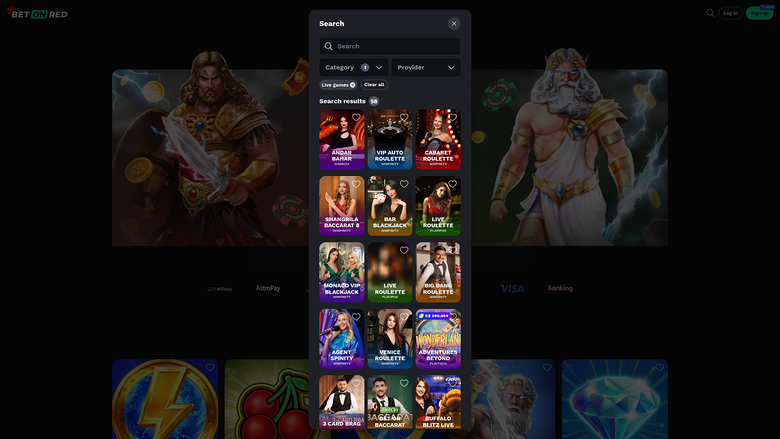 BetOnRed Casino Desktop Live Dealer