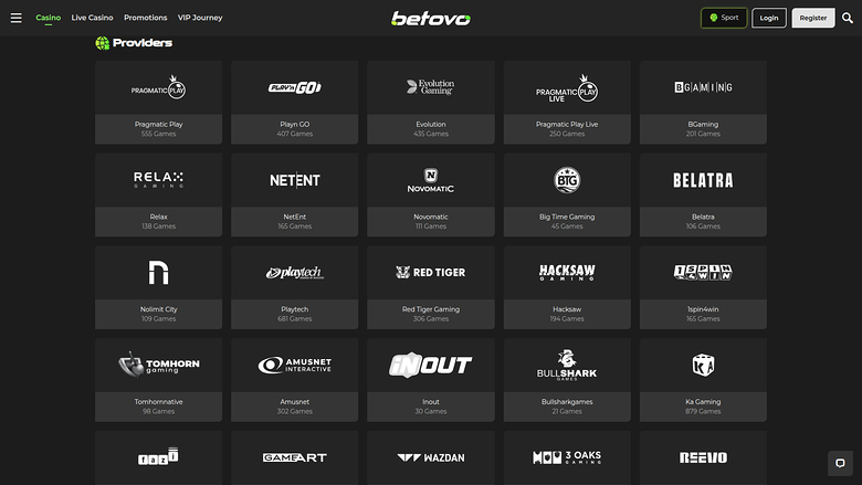 Betovo Casino Desktop Game Developers
