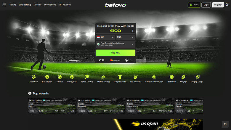 Betovo Casino Desktop Homepage