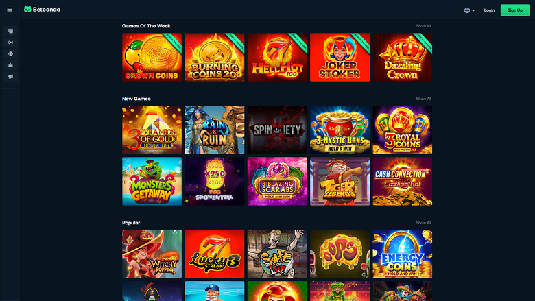 BetPanda Casino Desktop Games