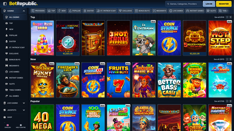 BetRepublic Casino Games