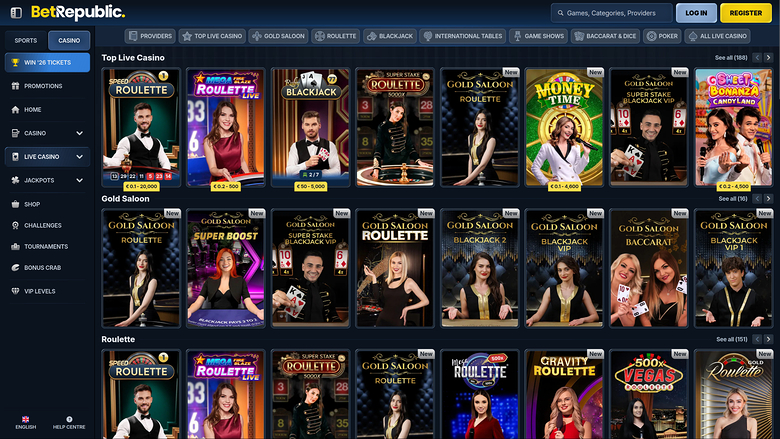 BetRepublic Casino Live Dealer