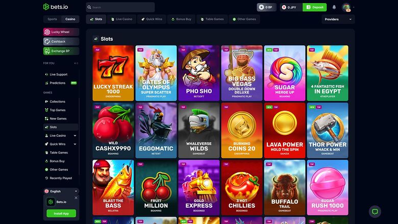 Bets.io Casino Desktop Games