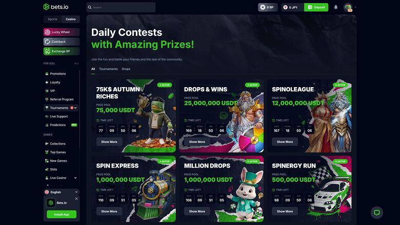 Bets.io Casino Desktop Tournaments