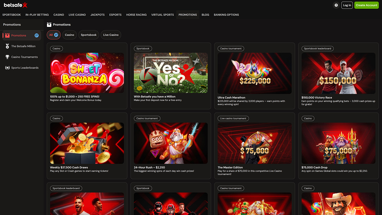 Betsafe Casino Desktop Promotions