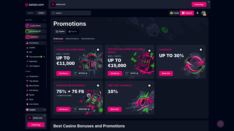 Bets.io Casino Desktop Promotions