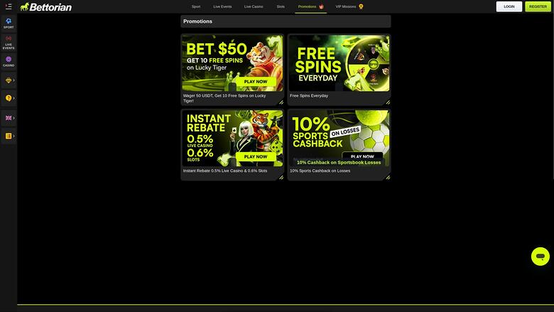 Bettorian Casino promotions page