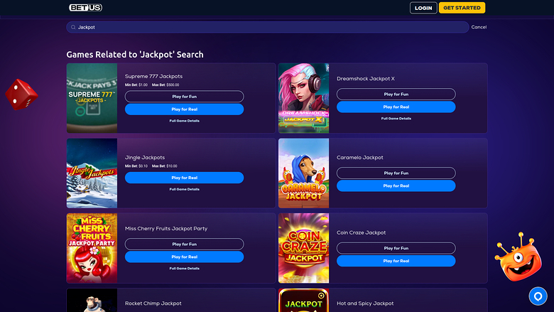 BetUS Casino Desktop Jackpot