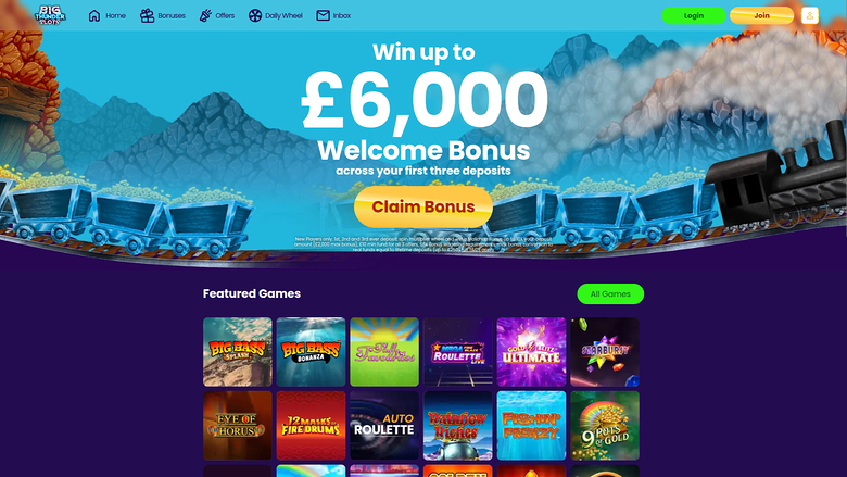 Big Thunder Slots Casino Desktop Homepage