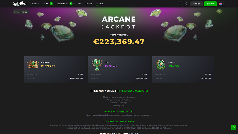 Billy Billion Casino Desktop Jackpot