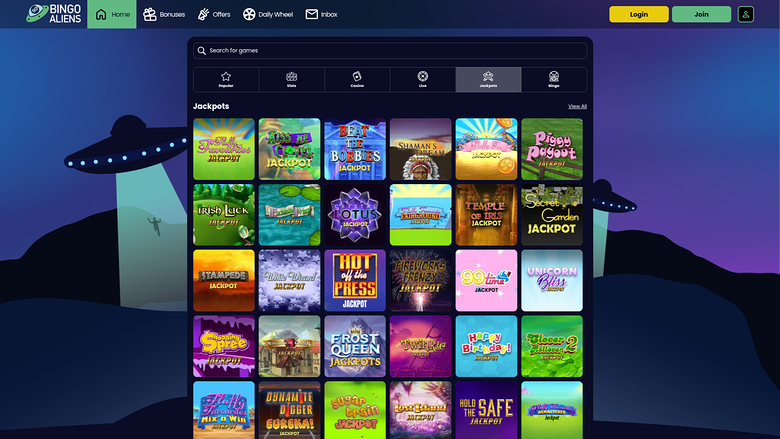 Bingo Aliens Casino Desktop Jackpot