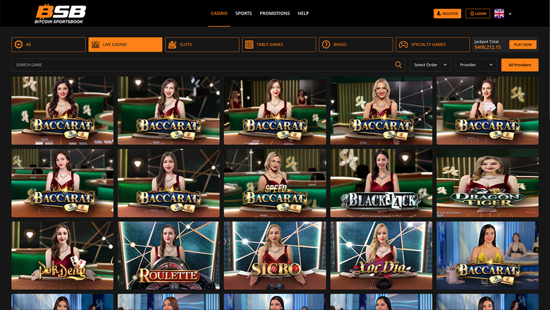 Bitcoin Sportsbook Casino Desktop Live Dealer