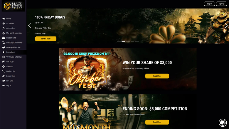 Black Lotus Casino Desktop Promotions