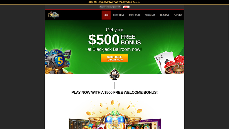 Blackjack Ballroom Desktop Homepage