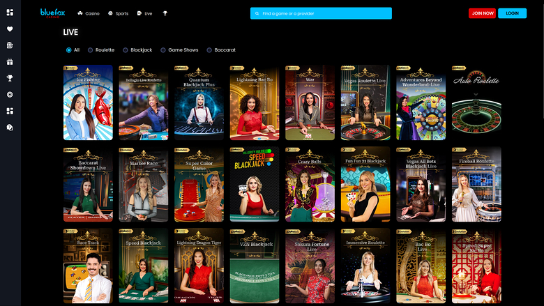 Blue Fox Casino Desktop Live Dealer