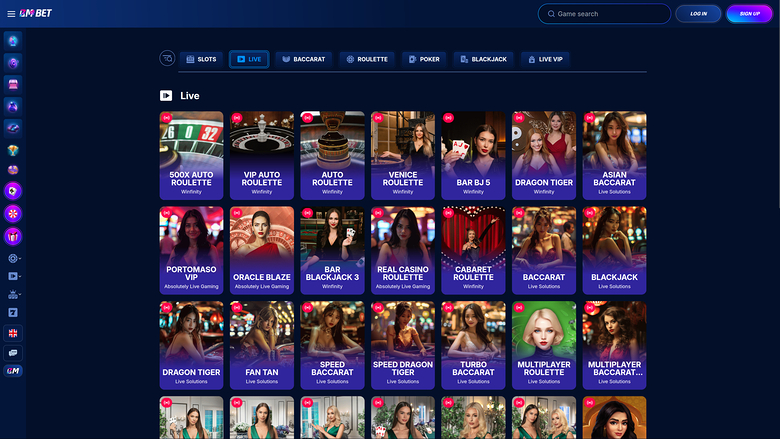 Bm.bet Casino Desktop Live Dealer