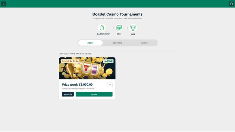 BoaBet Casino Desktop Tournaments