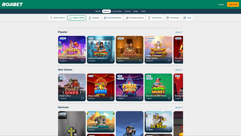 Boabet Casino Games