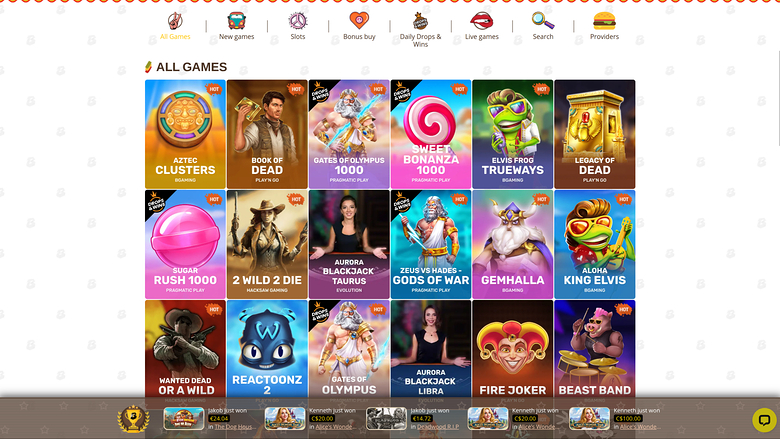 Bob Casino Desktop Games