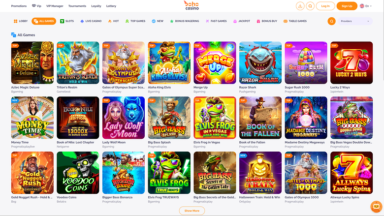Boho Casino Desktop Games