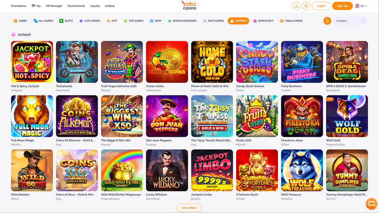 Boho Casino Desktop Jackpot