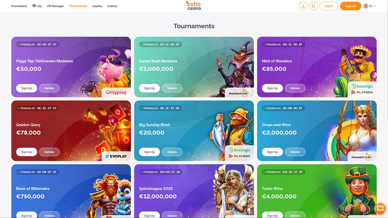 Boho Casino Desktop Tournaments